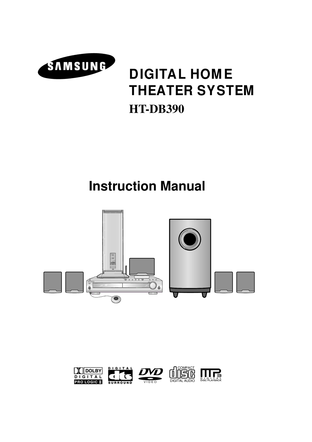 Samsung HT-DB390 instruction manual Digital Home Theater System 