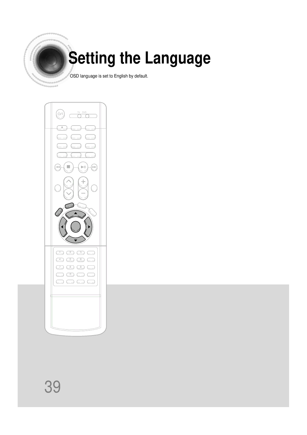 Samsung HT-DB390 instruction manual Setting the Language, Stop mode Press Cursor, Press Menu 