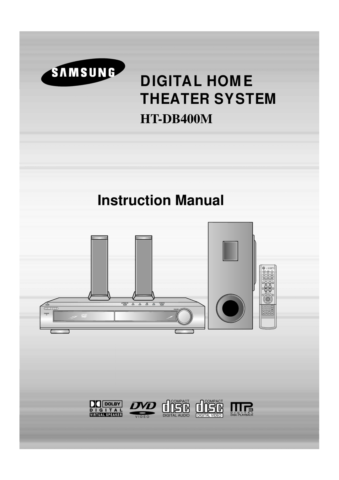 Samsung HT-DB400M instruction manual Digital Home Theater System 