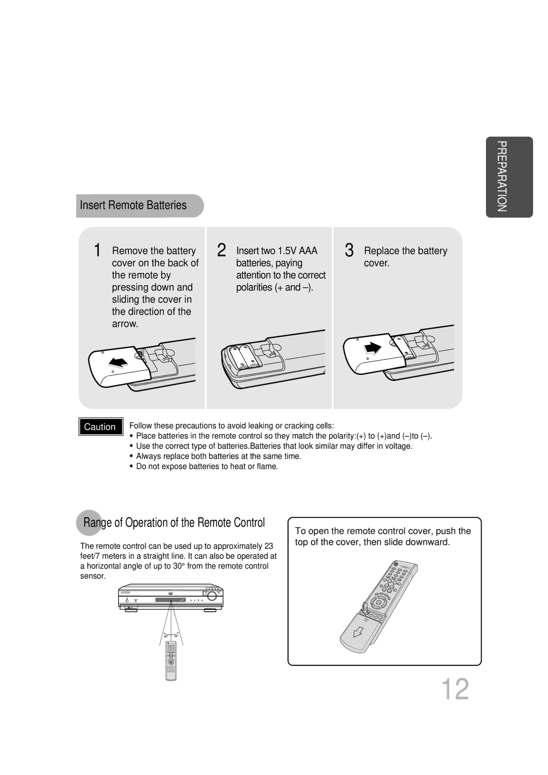 Samsung HT-DB600 instruction manual Insert Remote Batteries 