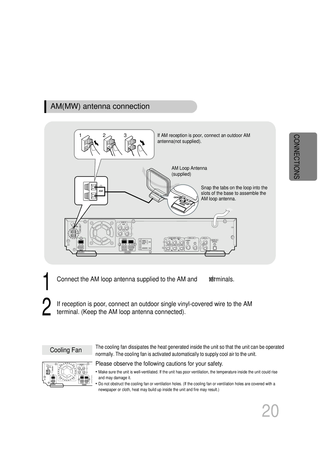 Samsung HT-DB600 instruction manual Ammw antenna connection, Antennanot supplied 