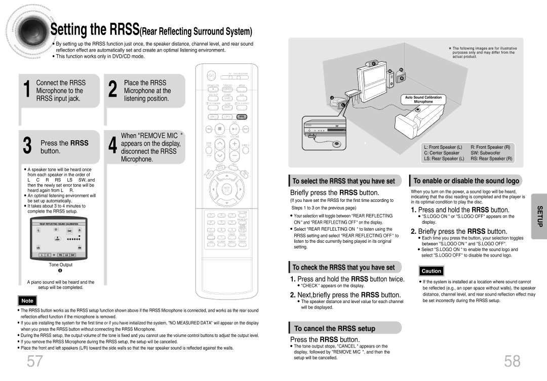 Samsung HT-DB660 instruction manual To cancel the Rrss setup 