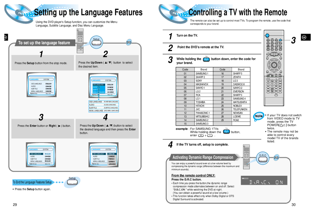 Samsung HT-DL105 instruction manual Turn on the TV, While holding Your brand, From Video mode to TV Mode, press the TV 