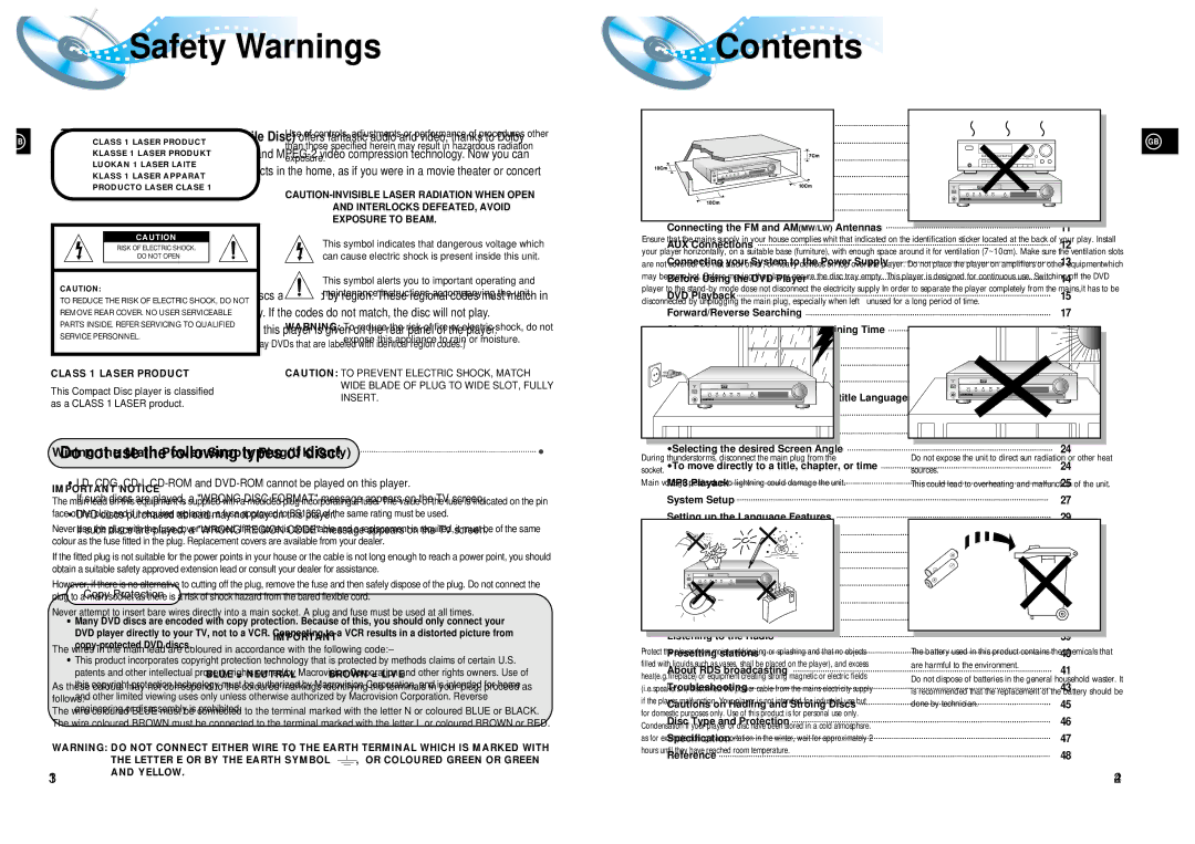 Samsung HT-DL105 instruction manual Contents 