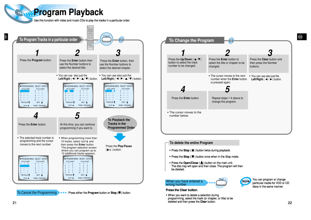 Samsung HT-DL105 instruction manual Program Playback, To Change the Program 