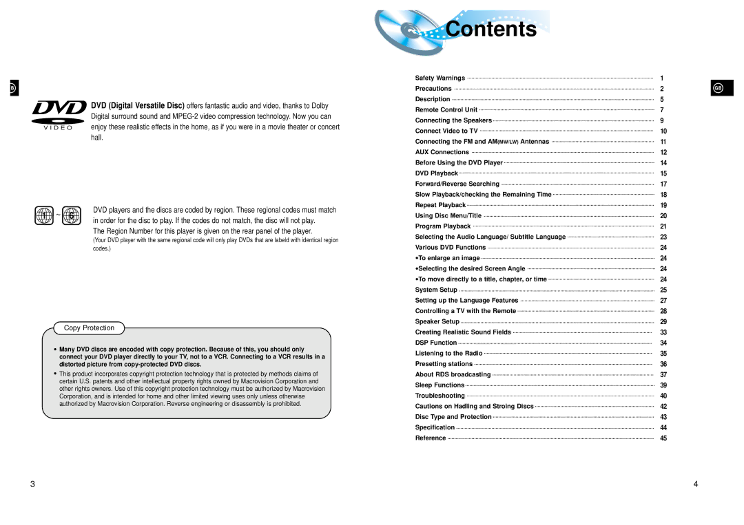 Samsung HT-DL200, HTDL200RH/EDC, HTDL200RH/ELS, HTDL200QH/XFO, HTDL200TH/REE manual Contents 