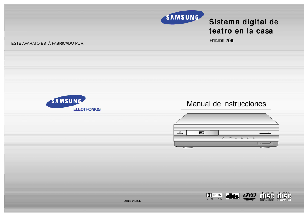 Samsung HTDL200RH/EDC, HT-DL200 manual AH68-01006E 