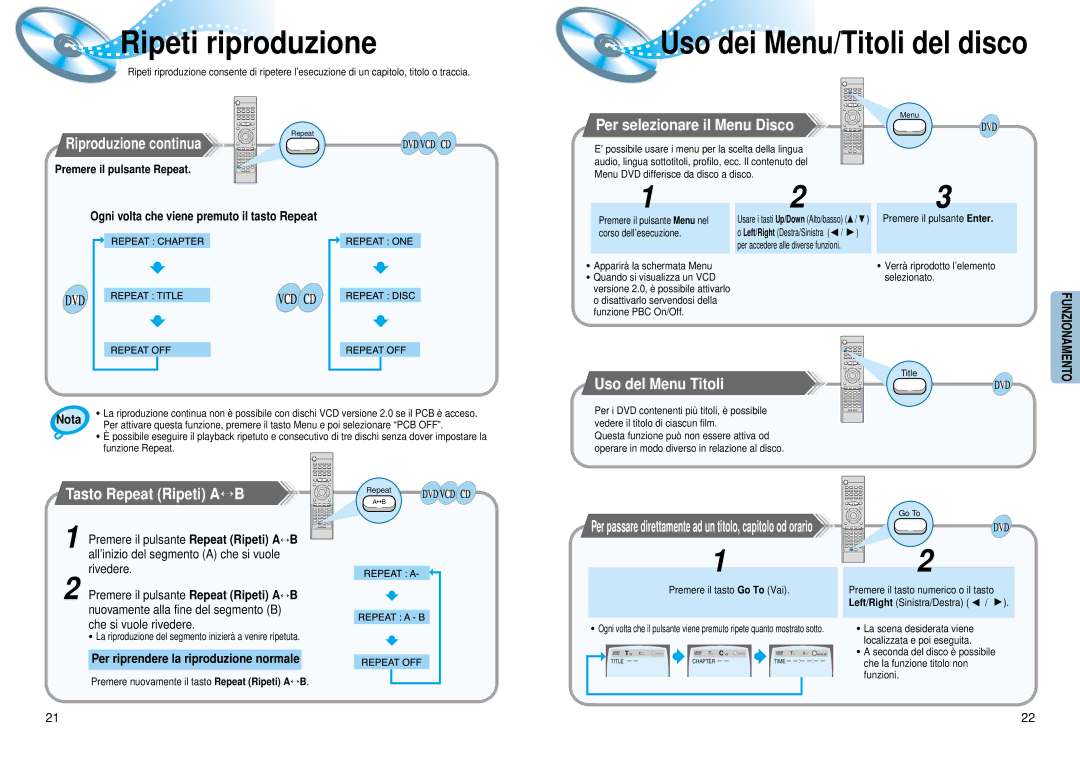 Samsung HT-DM150, HTDM150RH/EDC manual Ripeti riproduzione 