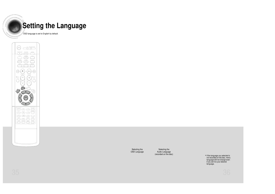 Samsung HTDM150RH/ELS, HT-DM150, HTDM150RH/EDC manual Setting the Language, Press Enter button 