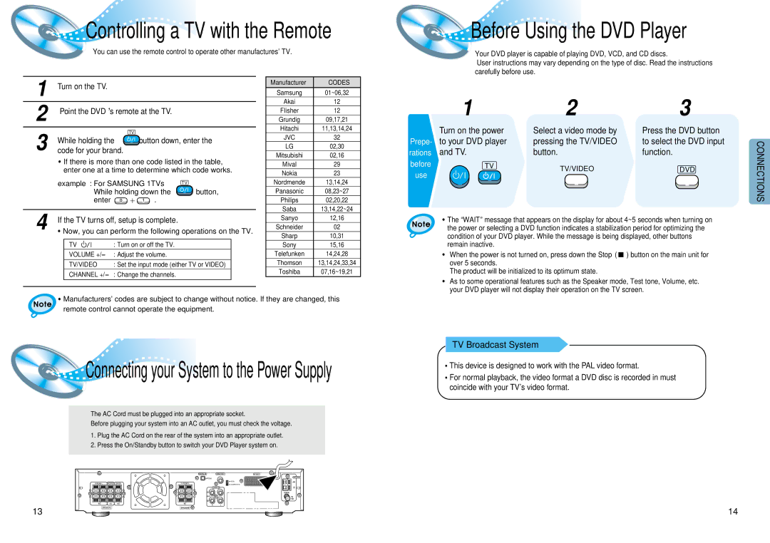 Samsung HT-DM550 instruction manual Button Function, TV Broadcast System, If the TV turns off, setup is complete 