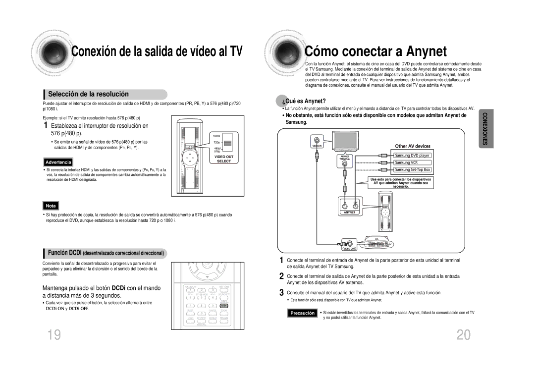 Samsung HTDS100RH/EDC, HT-DS100 manual Cómo conectar a Anynet, Selección de la resolución, ¿Qué es Anynet?, Samsung 