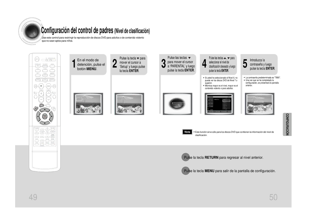 Samsung HT-DS100, HTDS100RH/EDC manual El modo de, Detención, pulse el, Botón Menu 