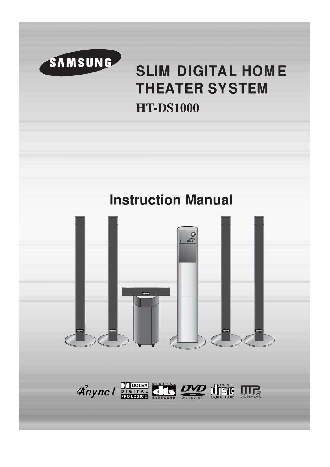 Samsung HT-DS1000 instruction manual Slim Digital Home Theater System 