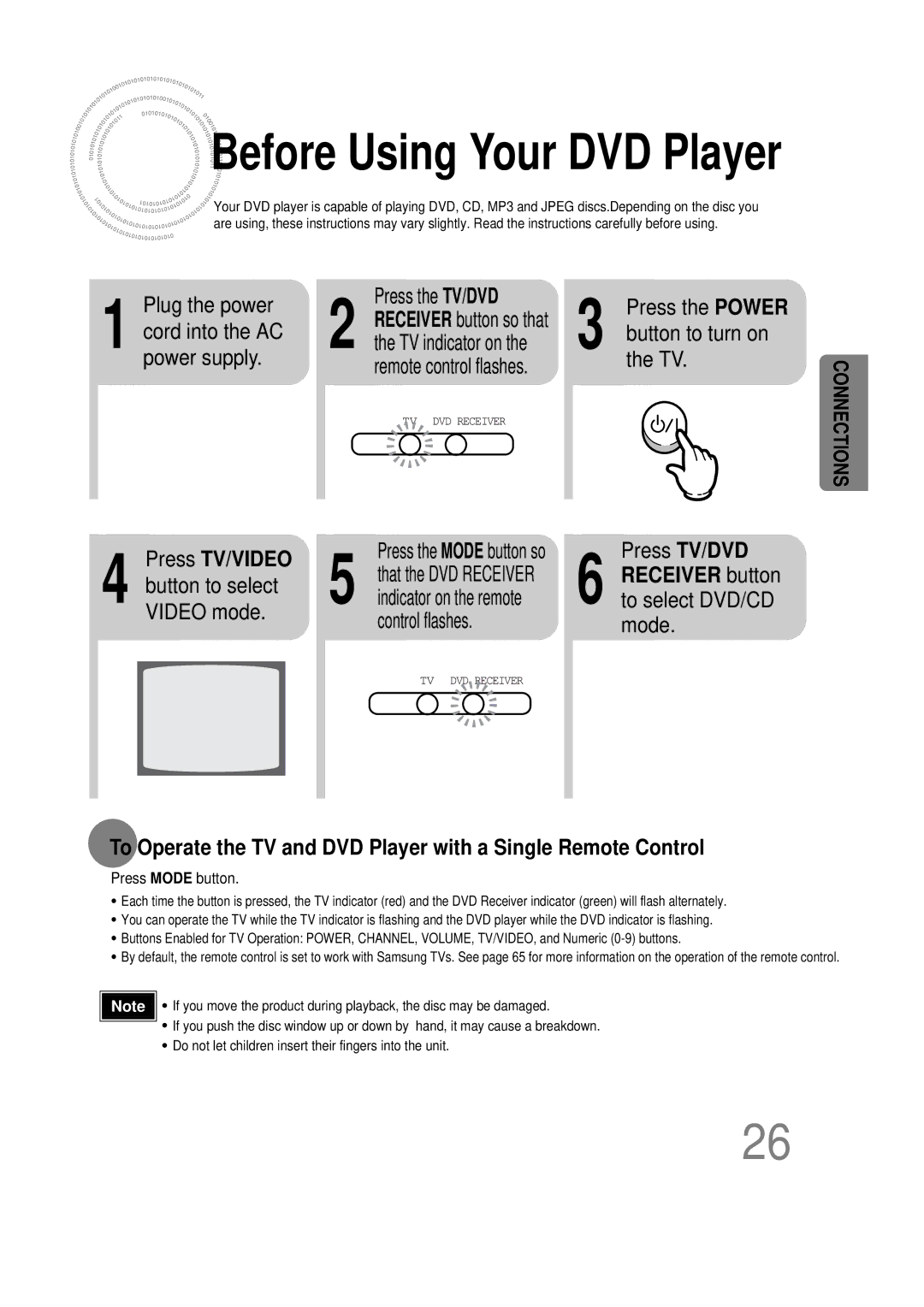 Samsung HT-DS1000 instruction manual Tv/Dvd, Press TV/VIDEO 