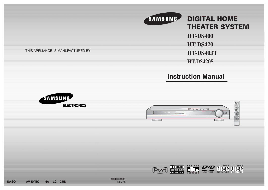 Samsung HT-DS403T, HT-DS420S instruction manual Digital Home Theater System 