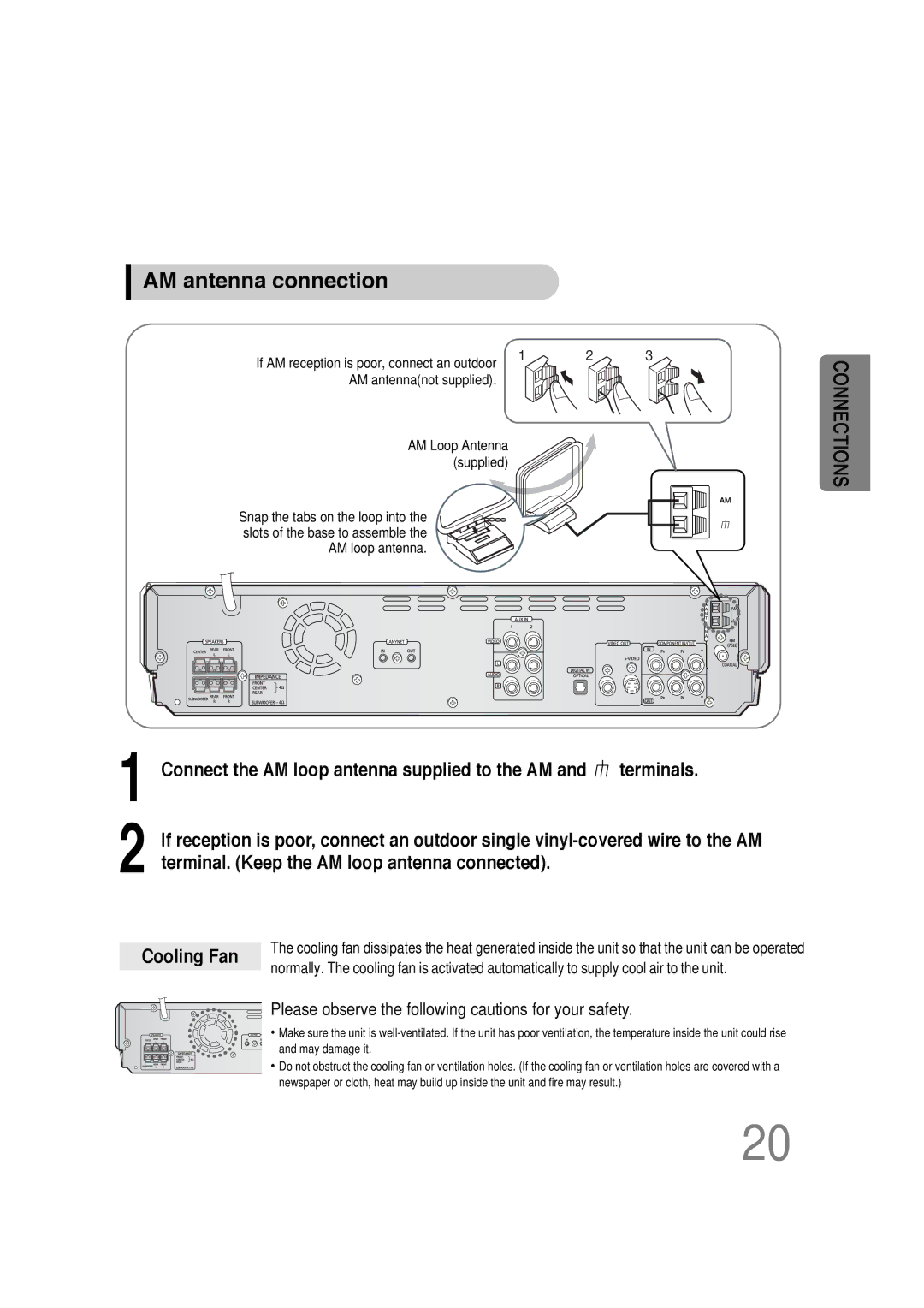 Samsung HT-DS660 instruction manual AM antenna connection, AM antennanot supplied 