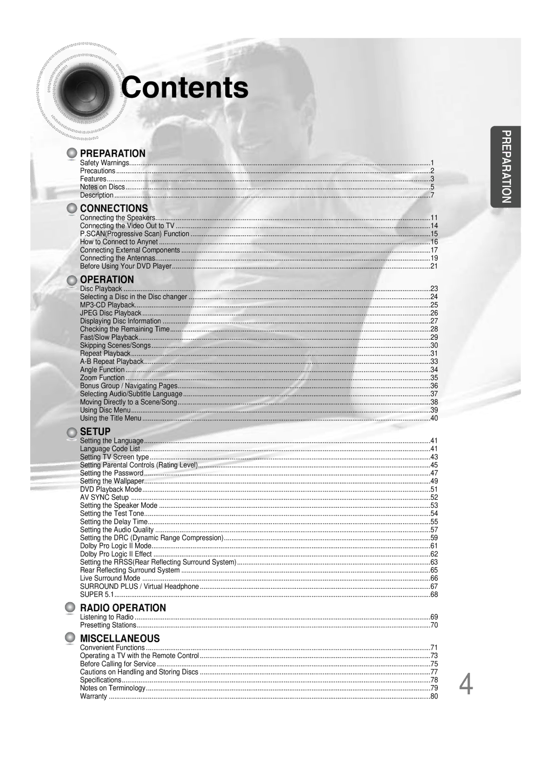 Samsung HT-DS660 instruction manual Contents 