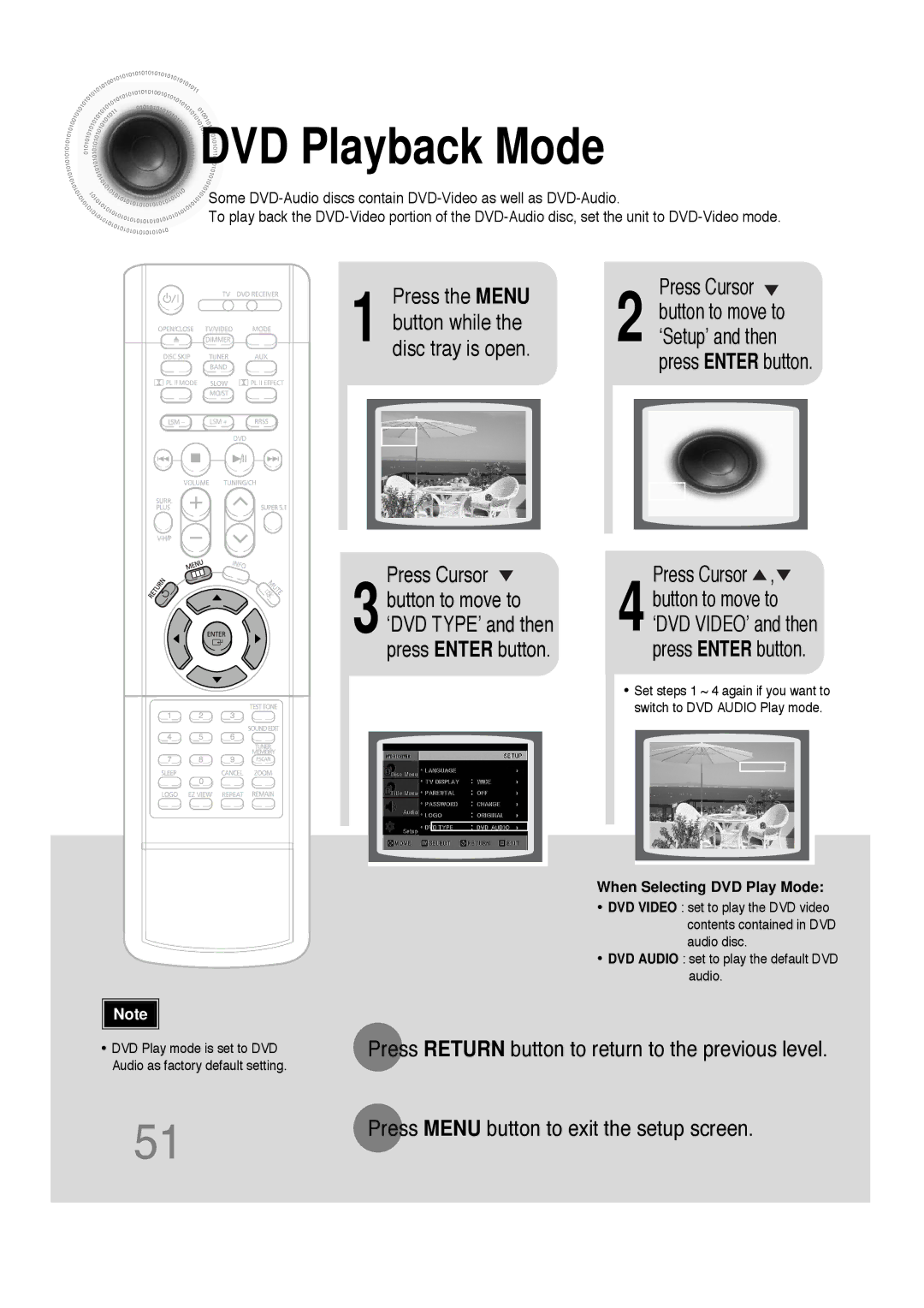 Samsung HT-DS660 instruction manual DVD Playback Mode, Press the Menu 