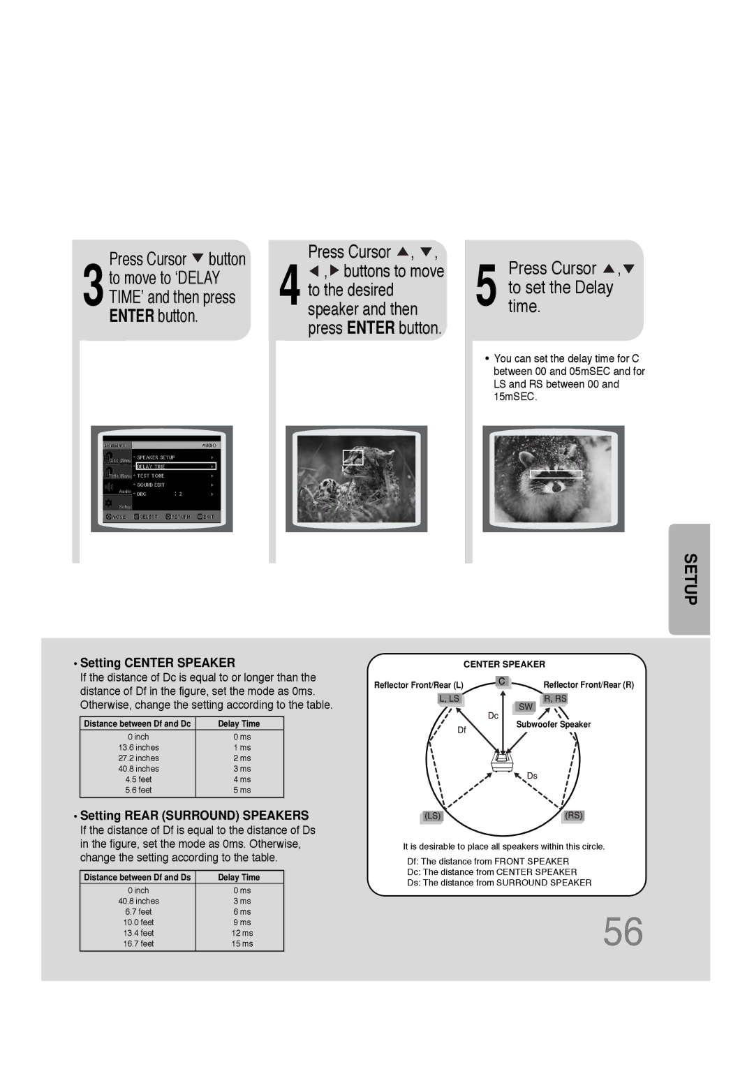 Samsung HT-DS660 instruction manual 3to move to ‘DELAY TIME’ and then press Enter button 