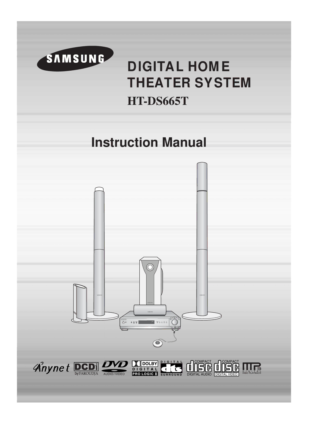 Samsung 20051111115925328, HT-DS665T, AH68-01493X instruction manual Digital Home Theater System 