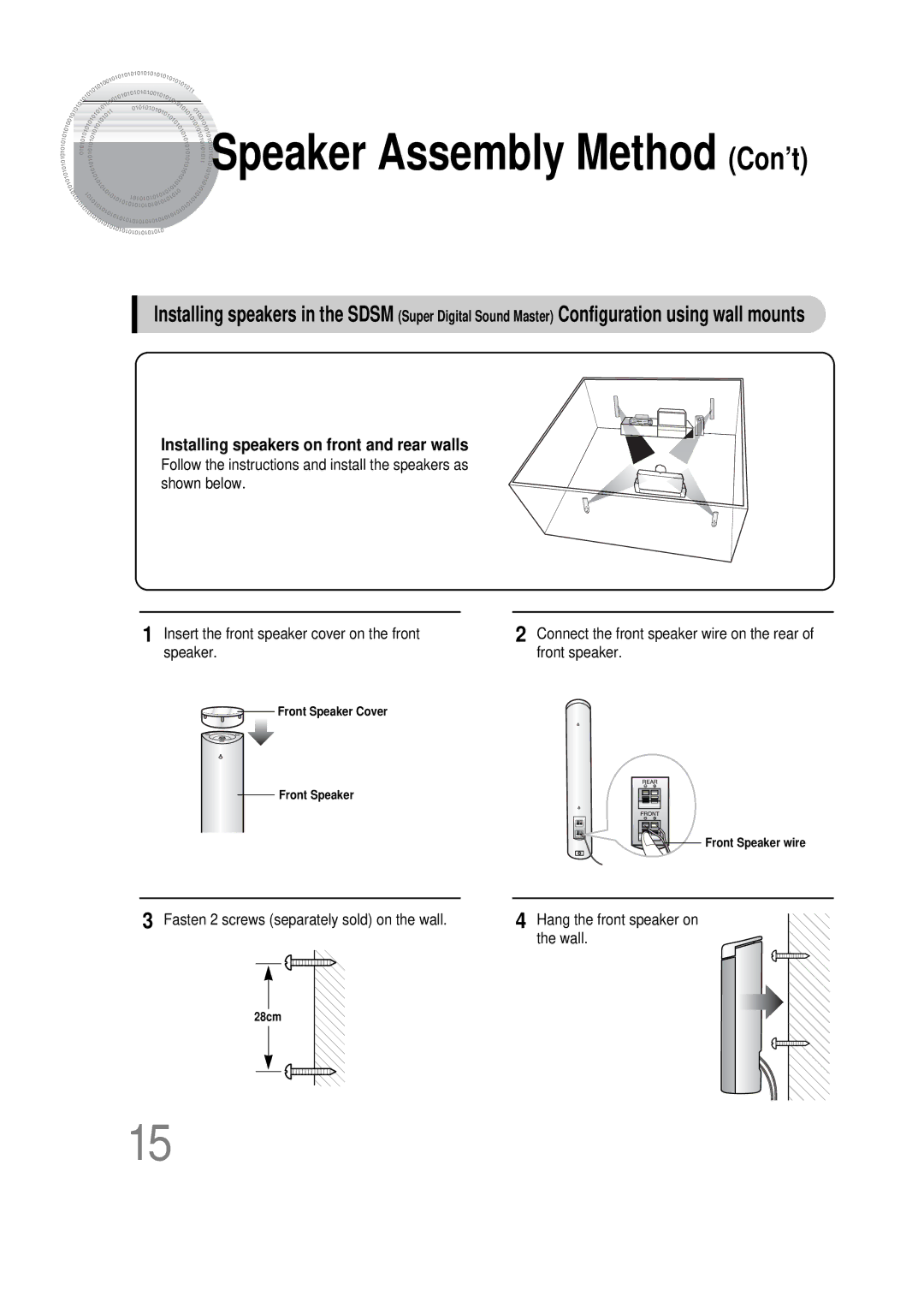 Samsung 20051111115925328, HT-DS665T, AH68-01493X instruction manual Front Speaker Cover 