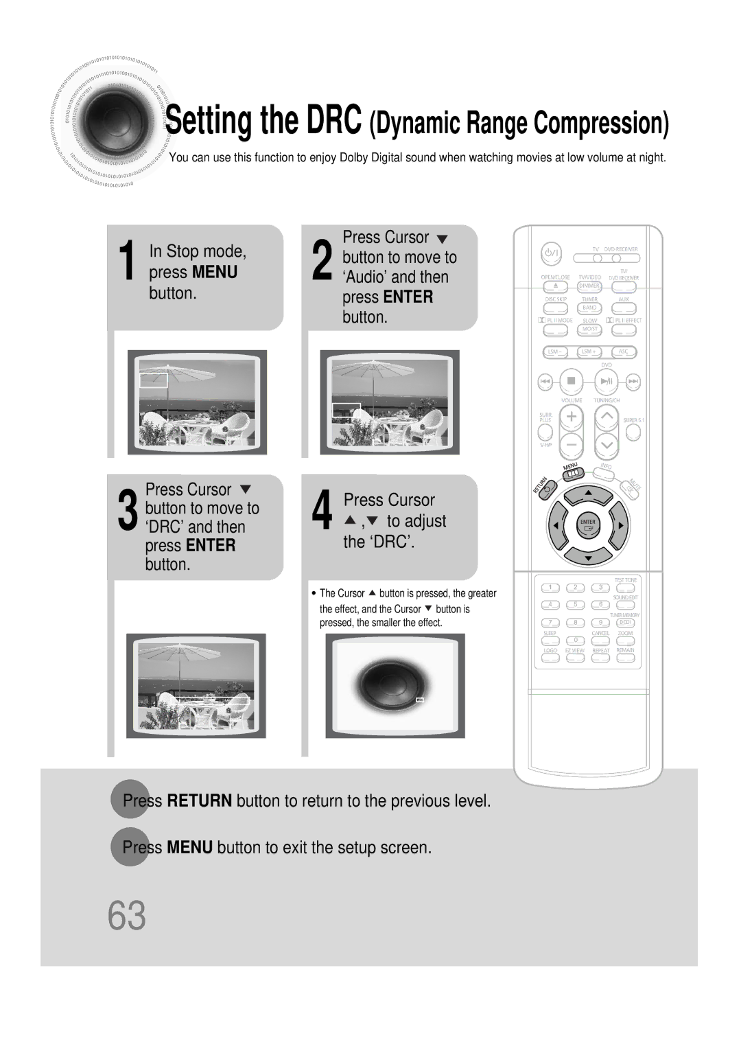 Samsung 20051111115925328, HT-DS665T, AH68-01493X instruction manual ‘Drc’, Press 