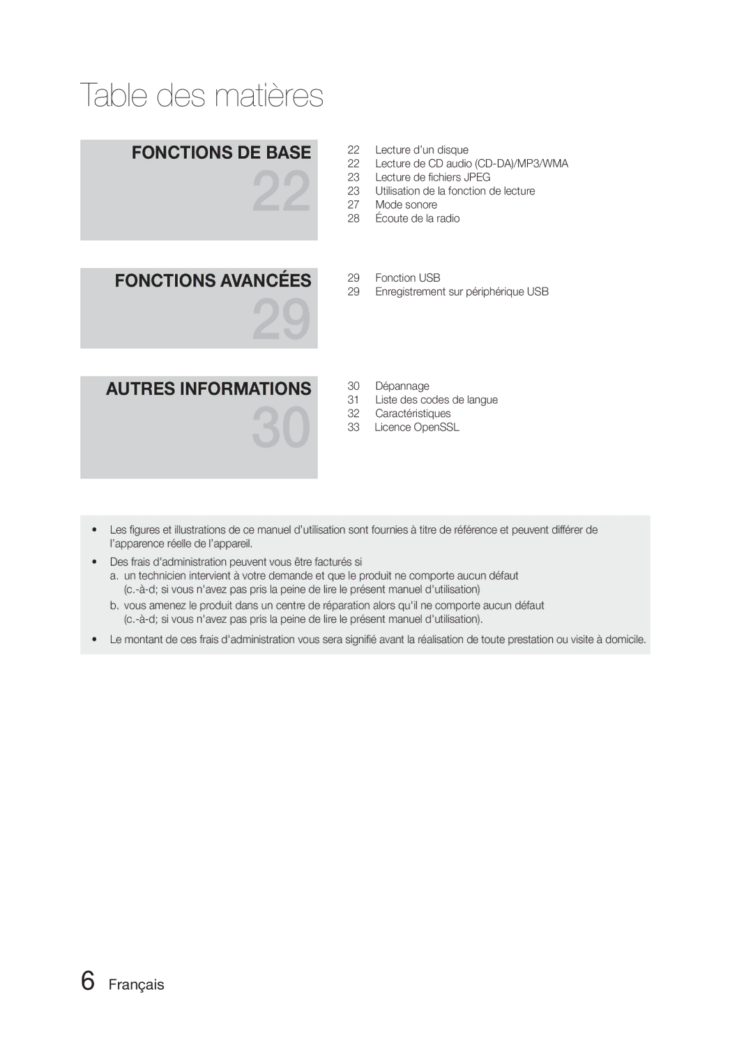 Samsung HT-E321/ZF manual Lecture d’un disque, Lecture de fichiers Jpeg, Utilisation de la fonction de lecture, Mode sonore 