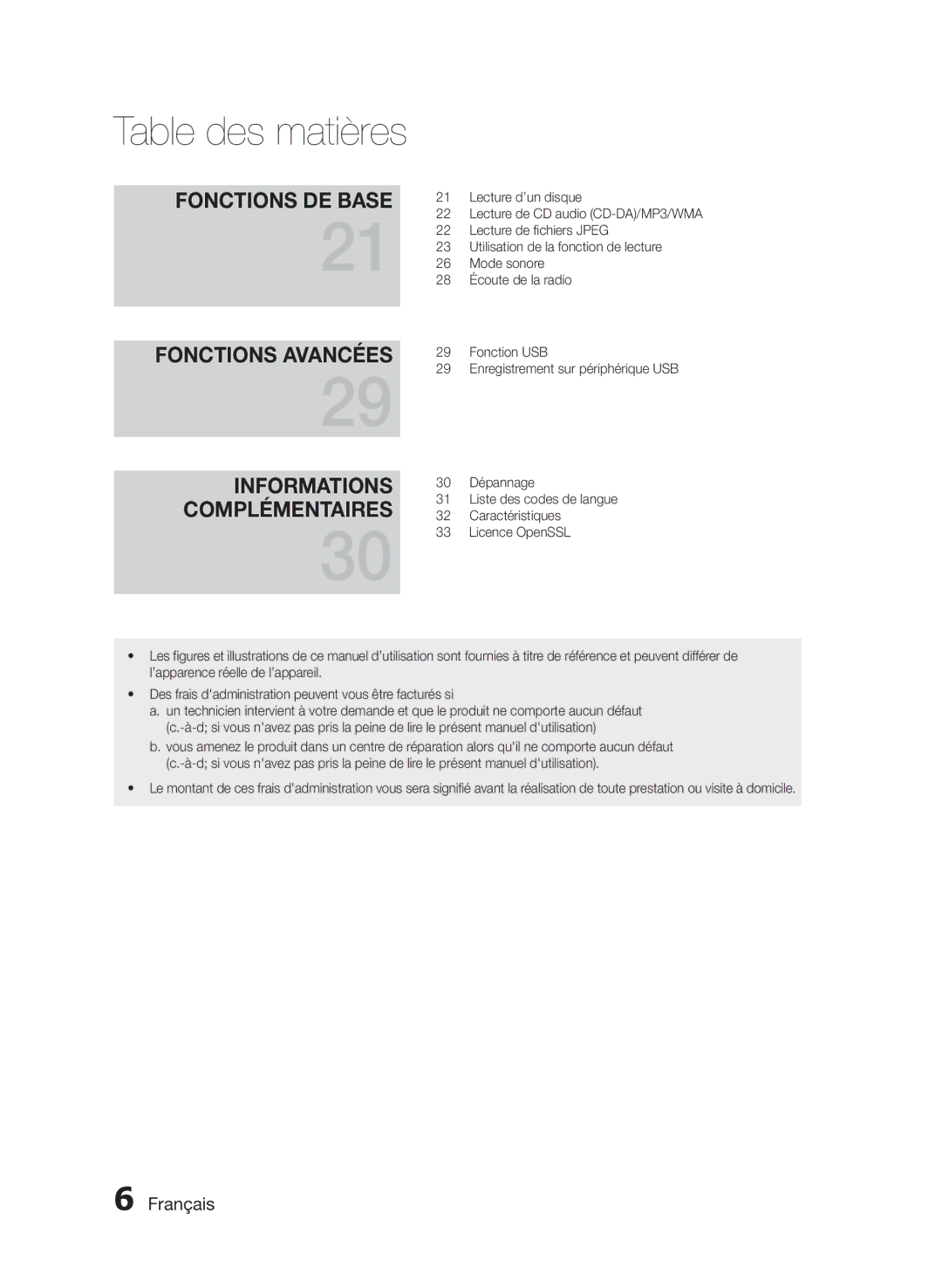 Samsung HT-E330/EN manual Fonctions DE Base Fonctions Avancées 