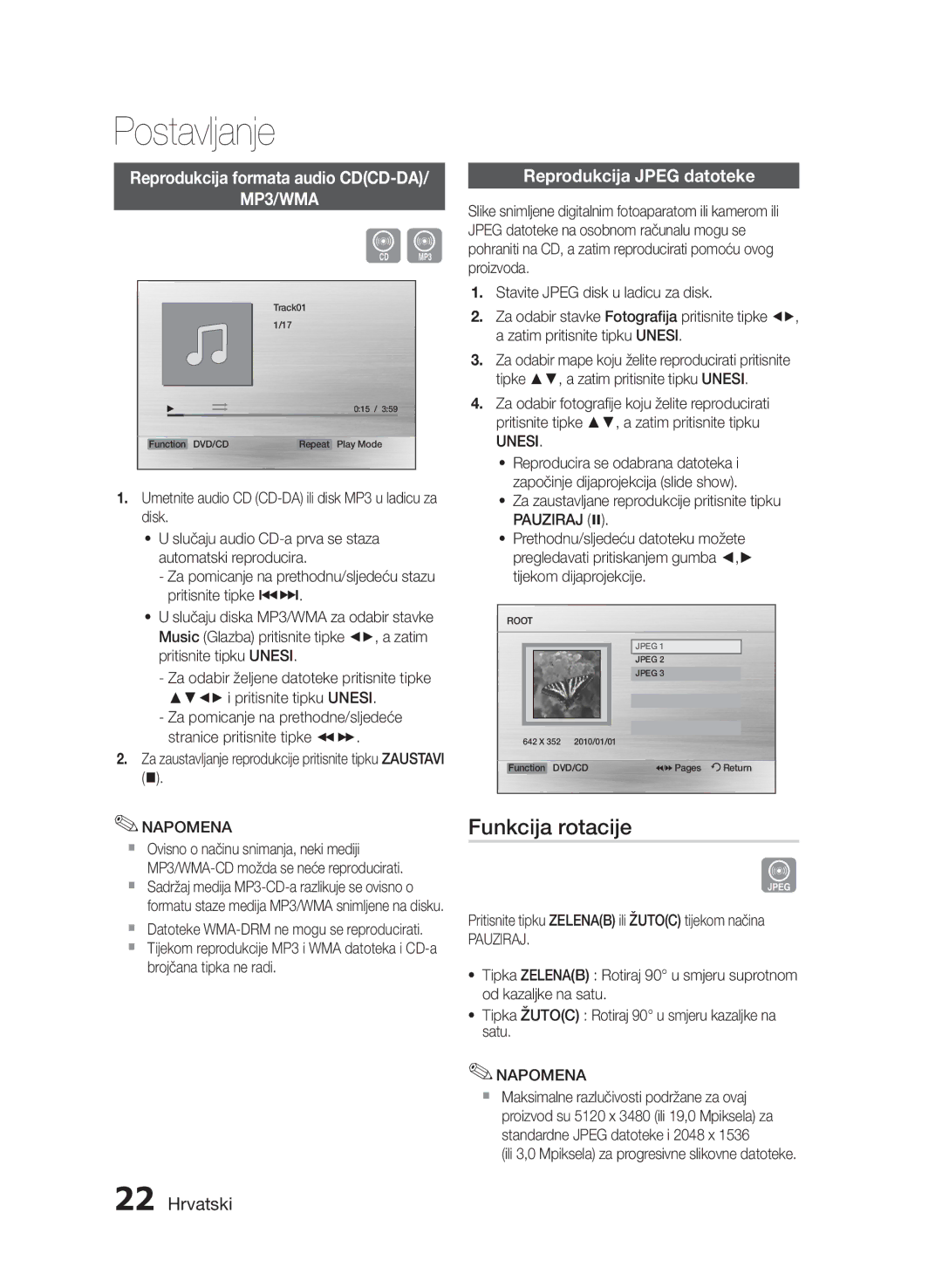 Samsung HT-E330/EN manual Reprodukcija formata audio CDCD-DA, Pauziraj # 