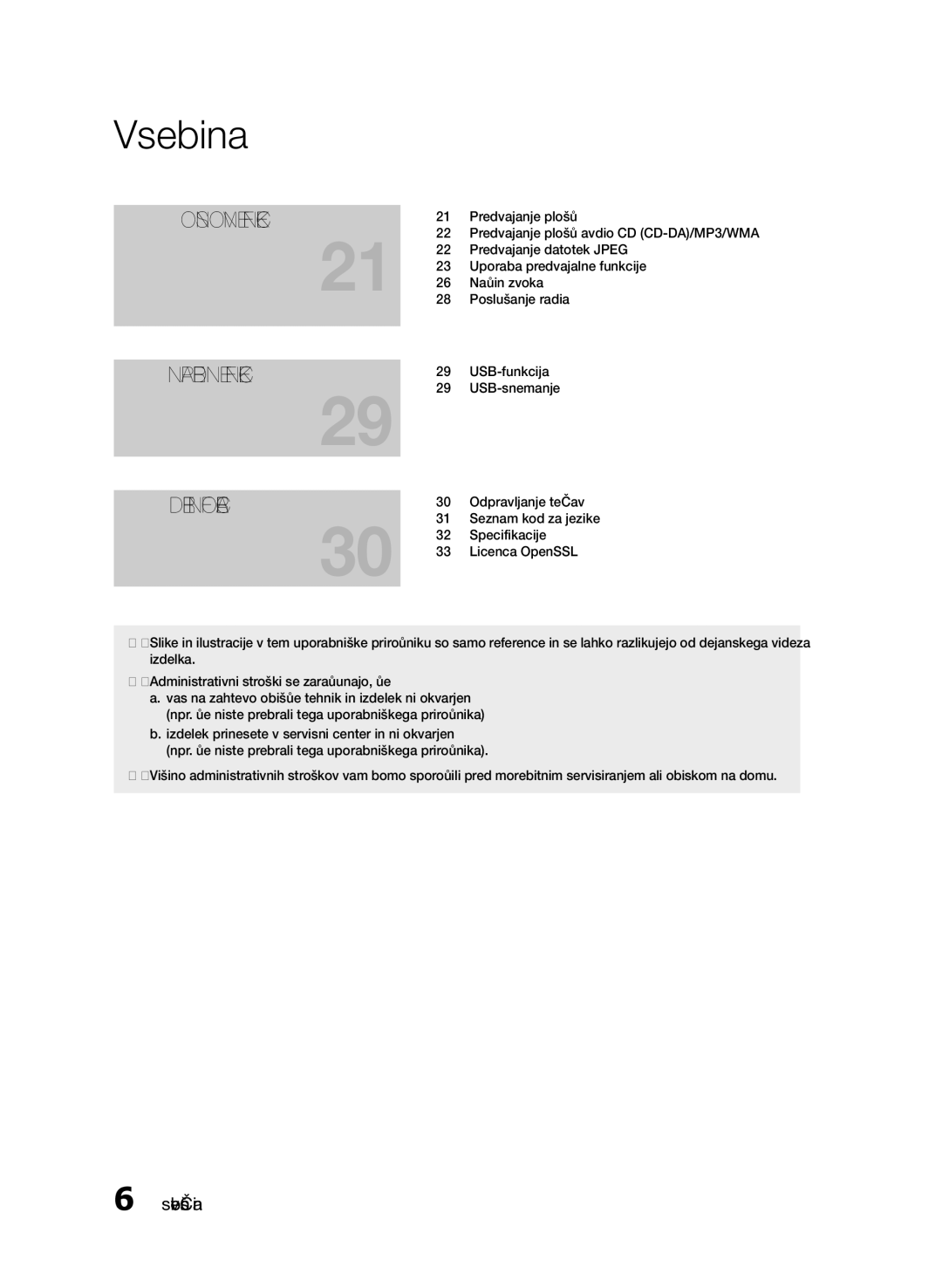 Samsung HT-E330/EN manual Osnovne Funkcije Napredne Funkcije 