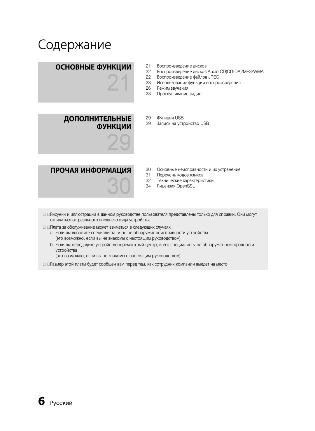 Samsung HT-E330K/RU manual Основные Функции Дополнительные 