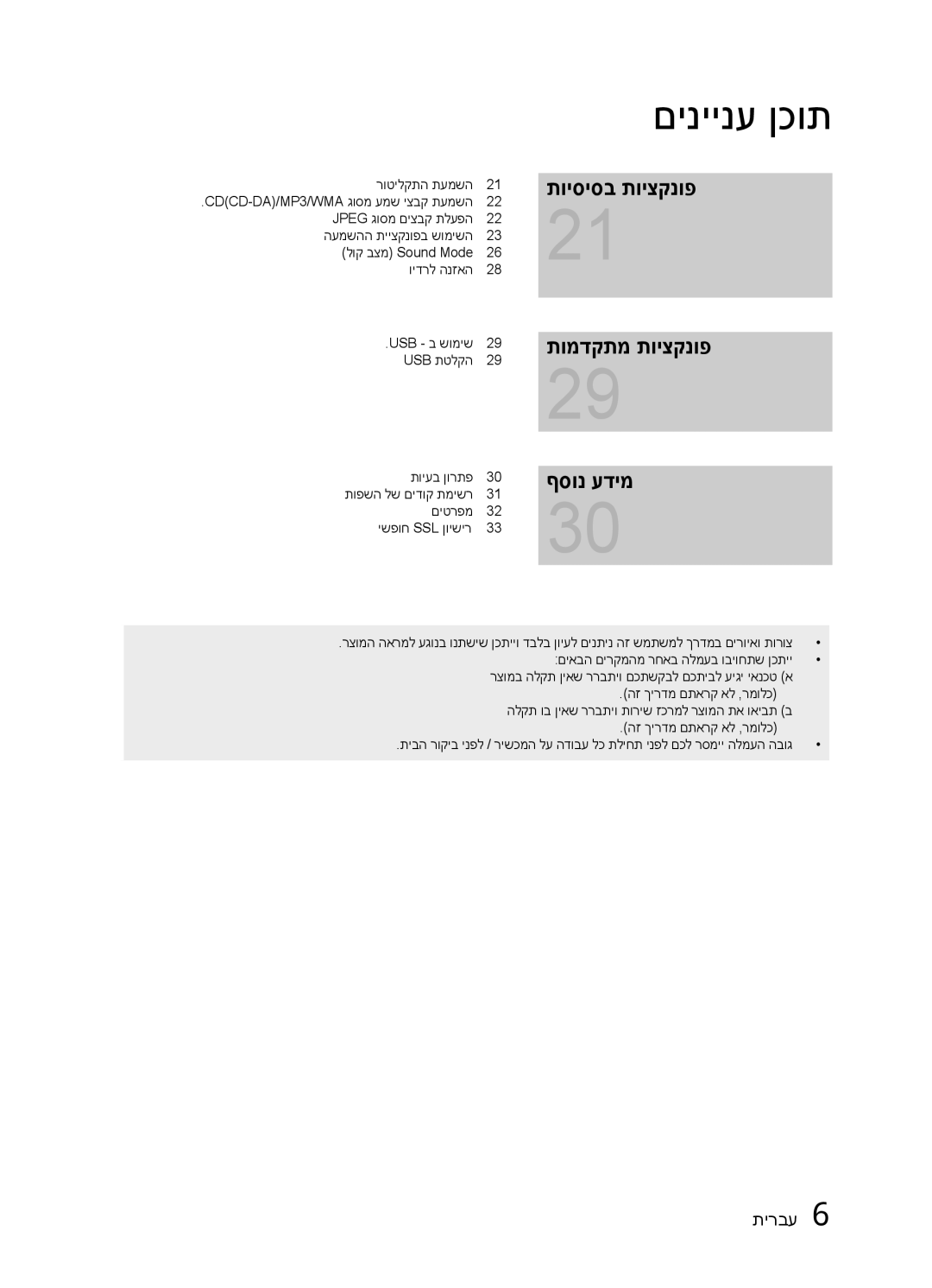 Samsung HT-E330K/SQ manual תויסיסב תויצקנופ תומדקתמ תויצקנופ, ףסונ עדימ 