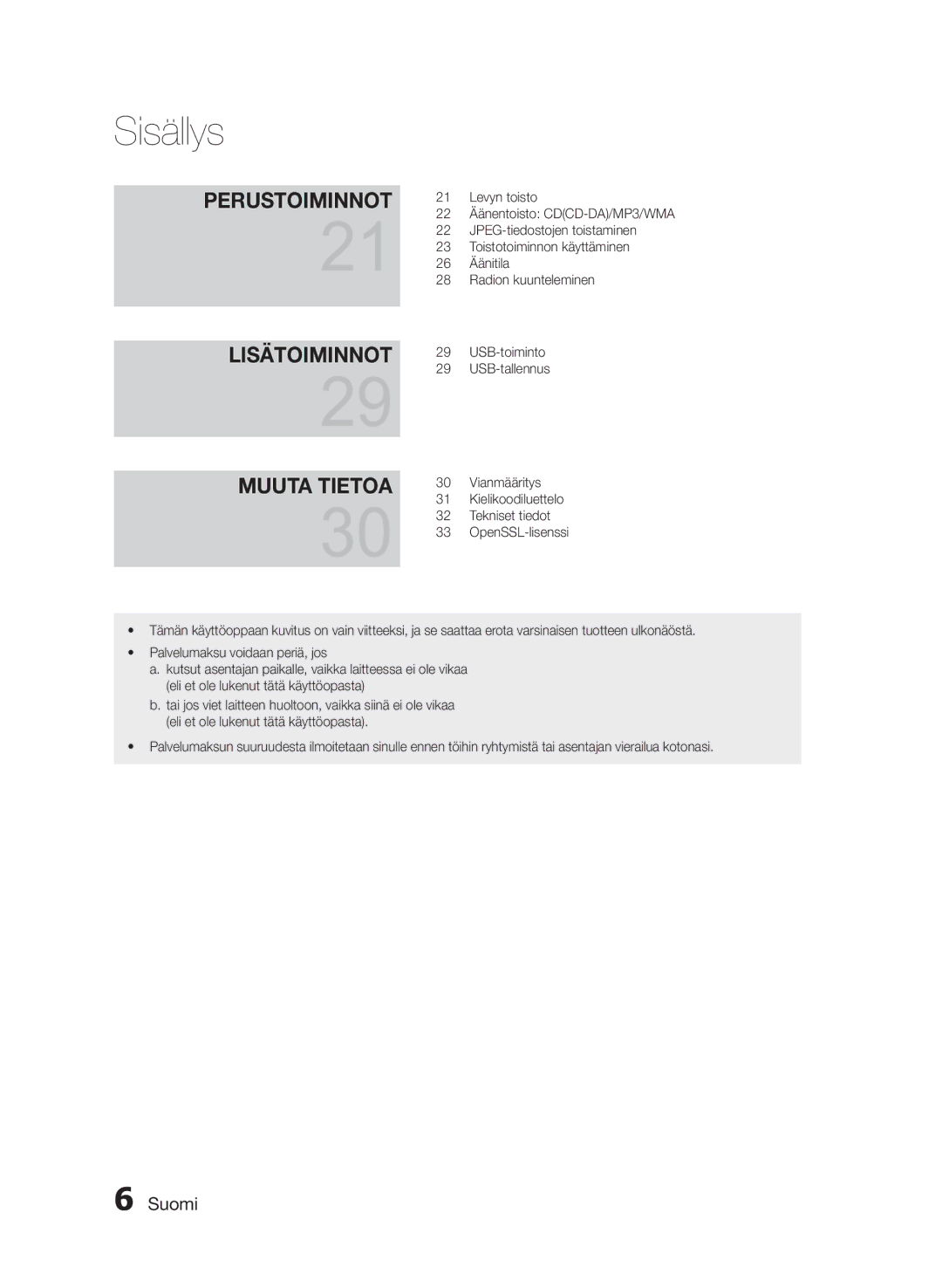 Samsung HT-E330/XE manual Perustoiminnot Lisätoiminnot 