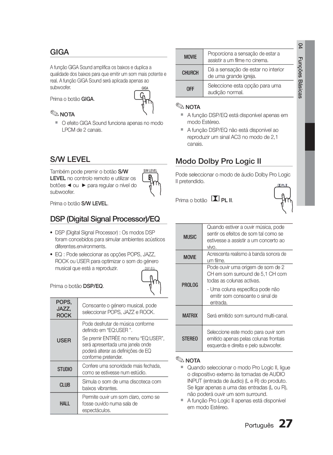 Samsung HT-E330/ZF manual Studio, Club, Hall 