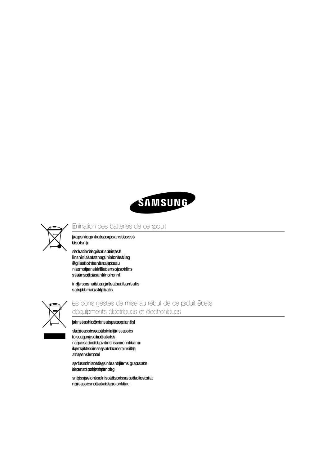 Samsung HT-E330/ZF manual Elimination des batteries de ce produit 