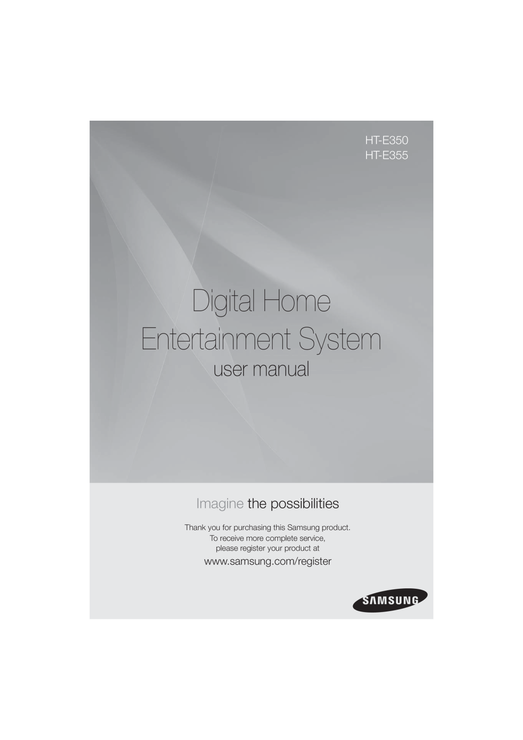 Samsung HT-355, HT-E350 user manual Thank you for purchasing this Samsung product, To receive more complete service 
