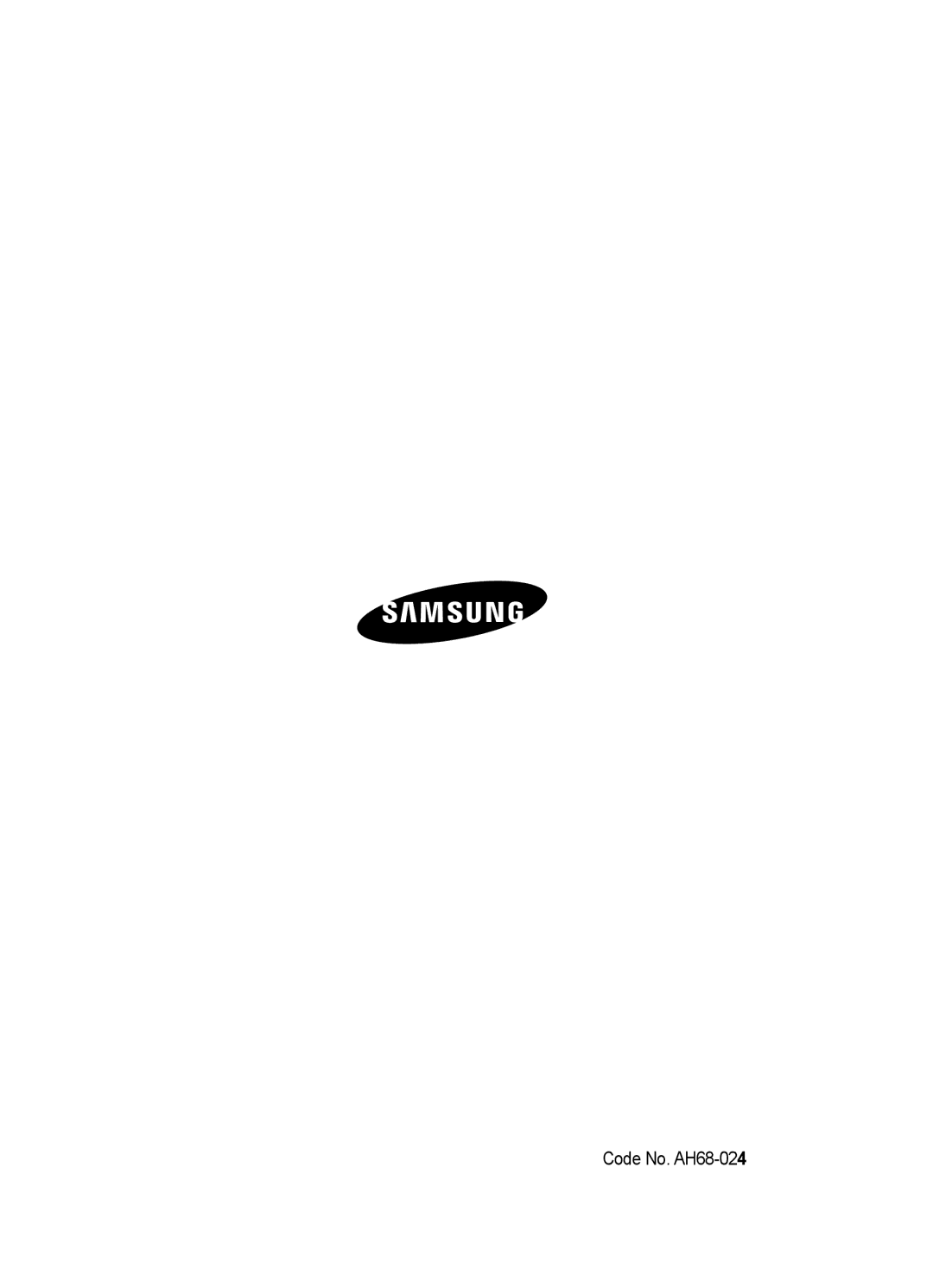 Samsung HT-E350K/XV manual Code No. AH68-024 