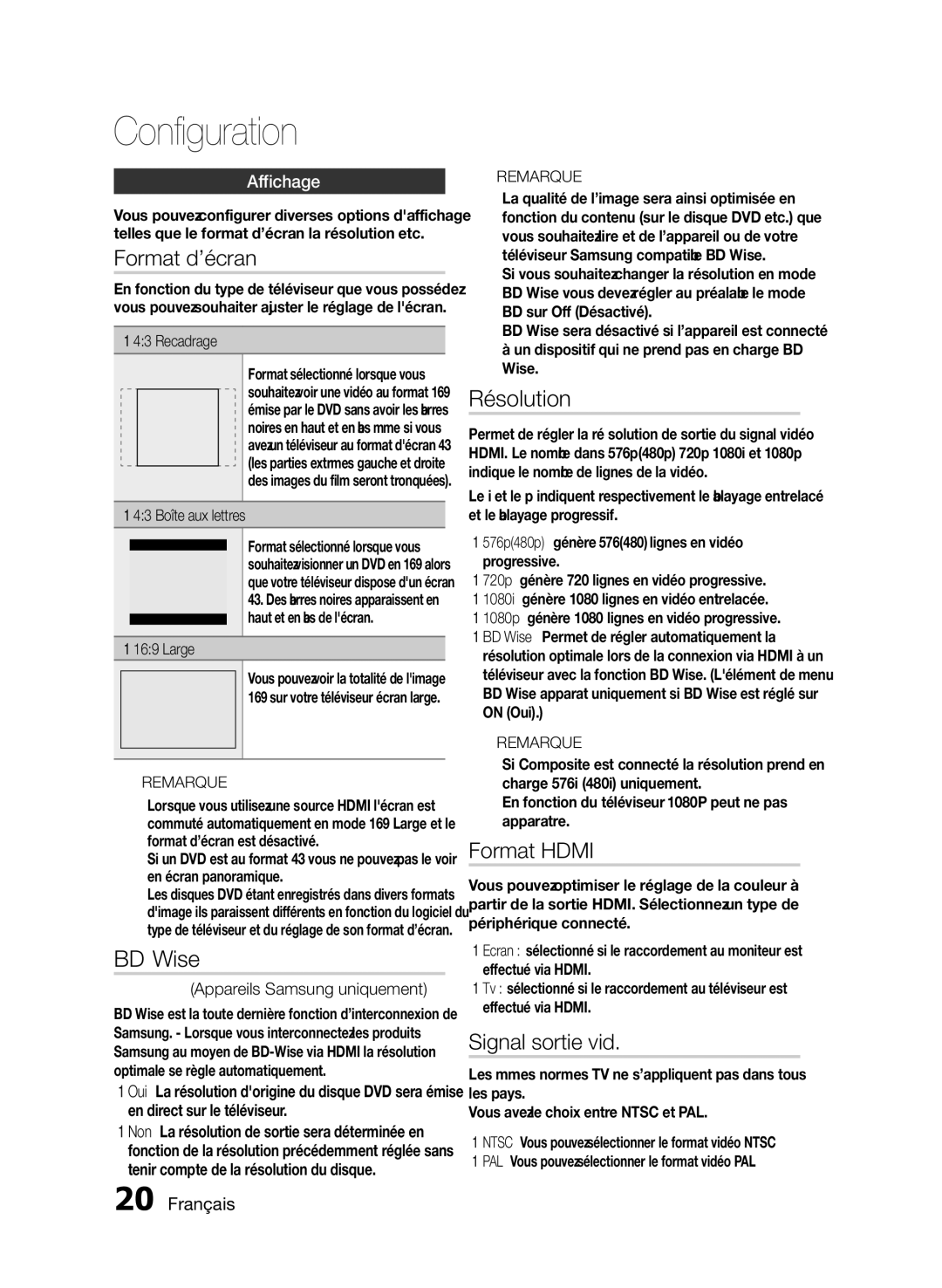 Samsung HT-E350K/ZN, HT-E350/ZF, HT-E355/ZF manual Configuration 