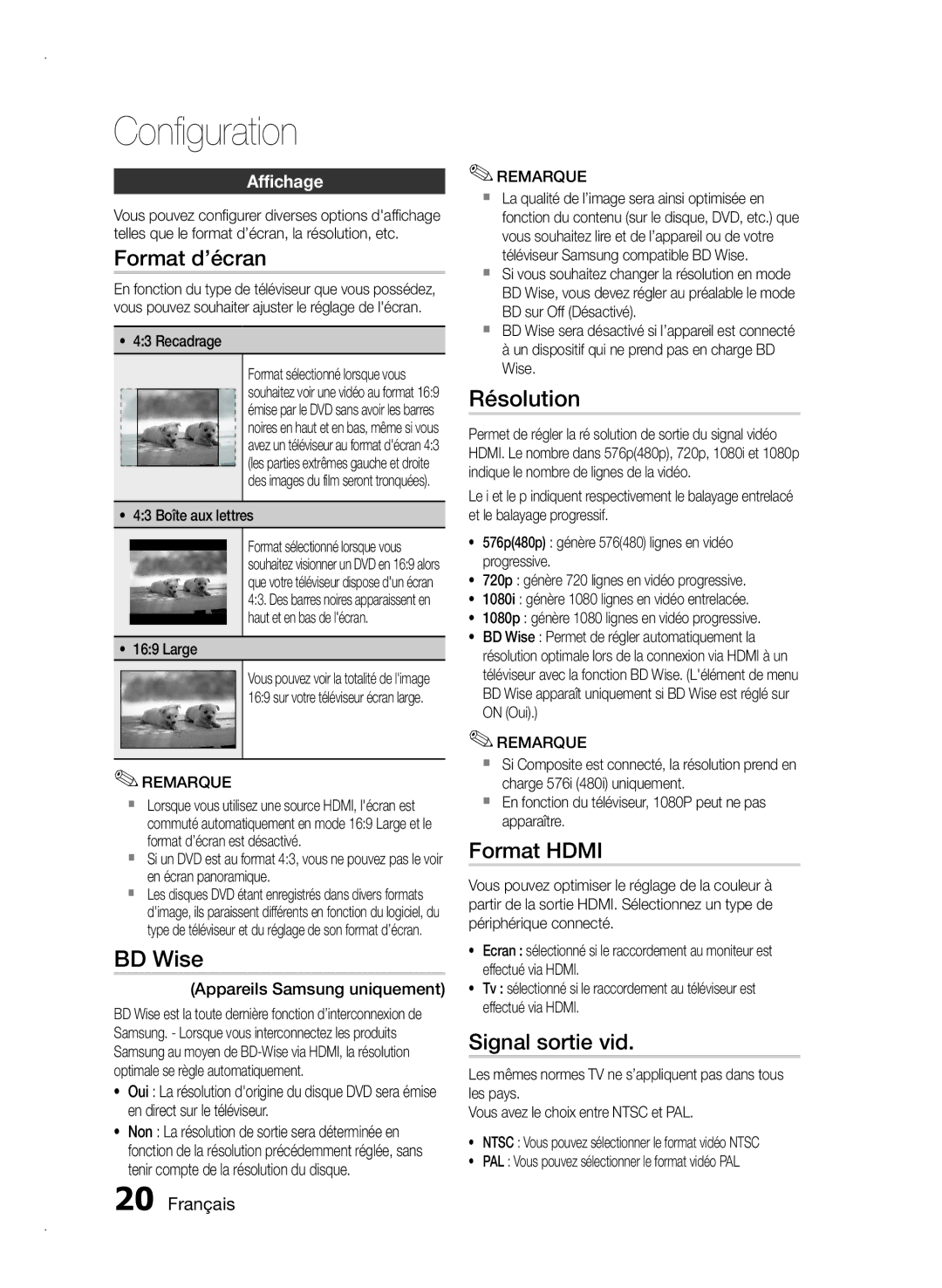 Samsung HT-E350/TK, HT-E355/EN, HT-E350/XN, HT-E355/TK, HT-E350/EN, HT-E350/ZF manual Configuration 