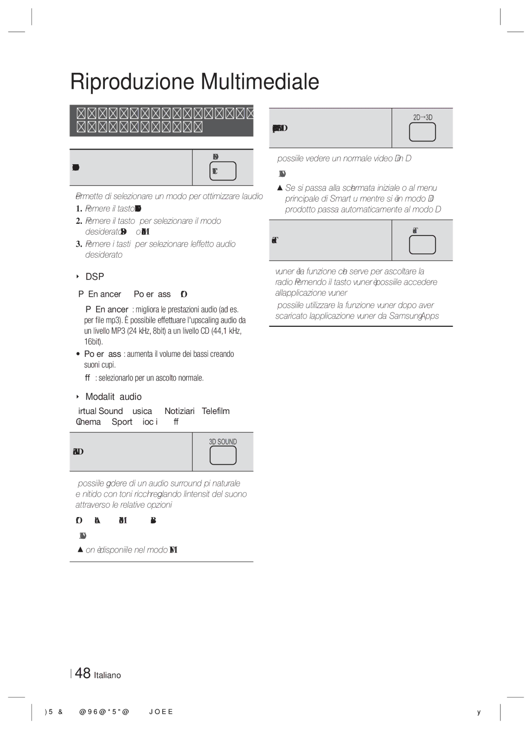 Samsung HT-E4200/ZF, HT-ES4200/ZF manual Utilizzo dei tasti degli effetti Speciali sul telecomando 