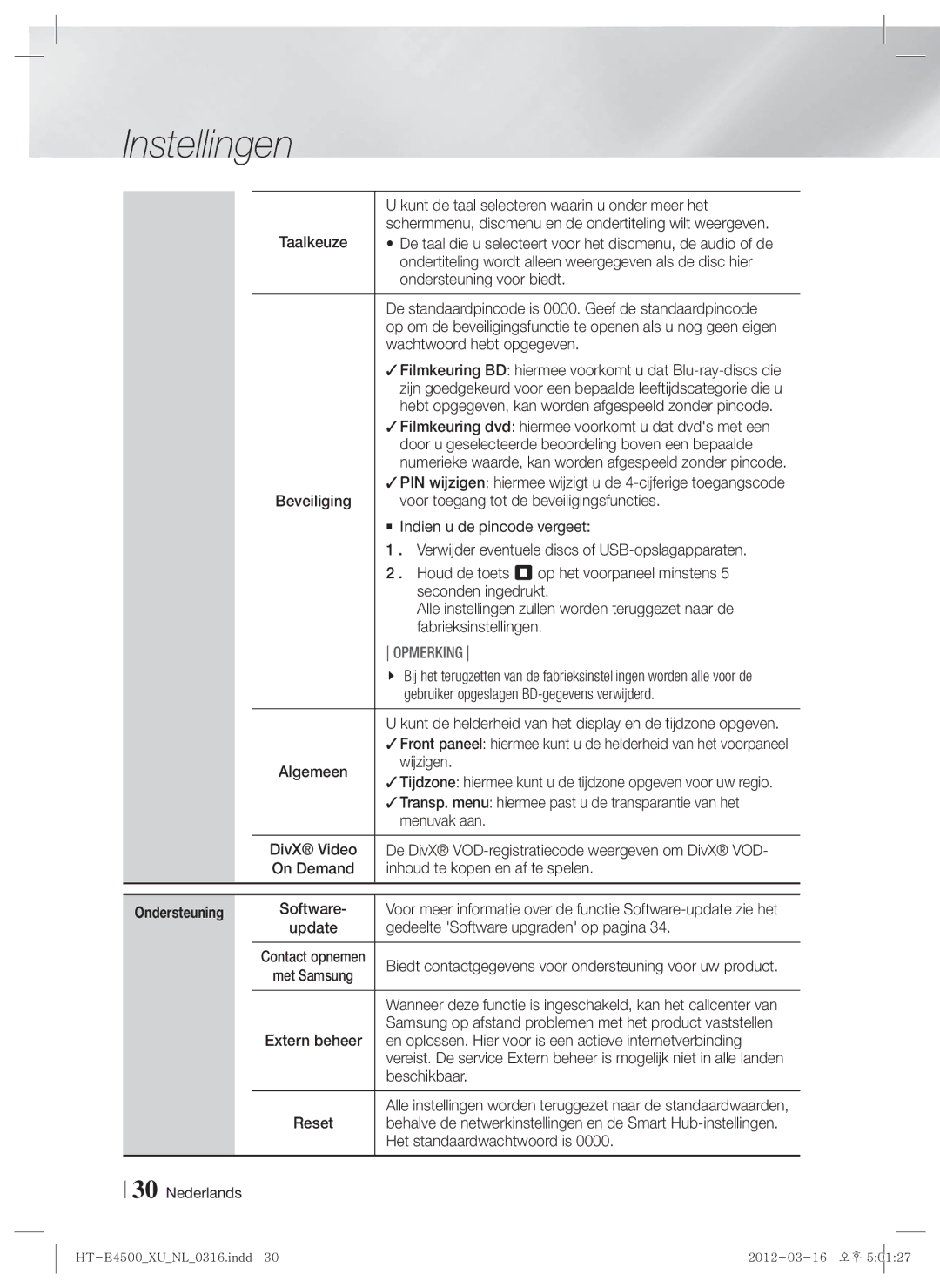 Samsung HT-E4500/ZF manual Kunt de taal selecteren waarin u onder meer het, Taalkeuze, Ondersteuning voor biedt, Wijzigen 