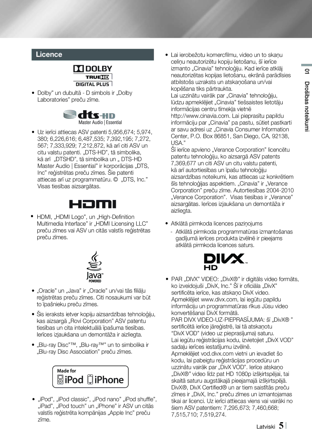 Samsung HT-E4550/EN, HT-E4500/EN manual Licence, Atklātā pirmkoda licences paziņojums 