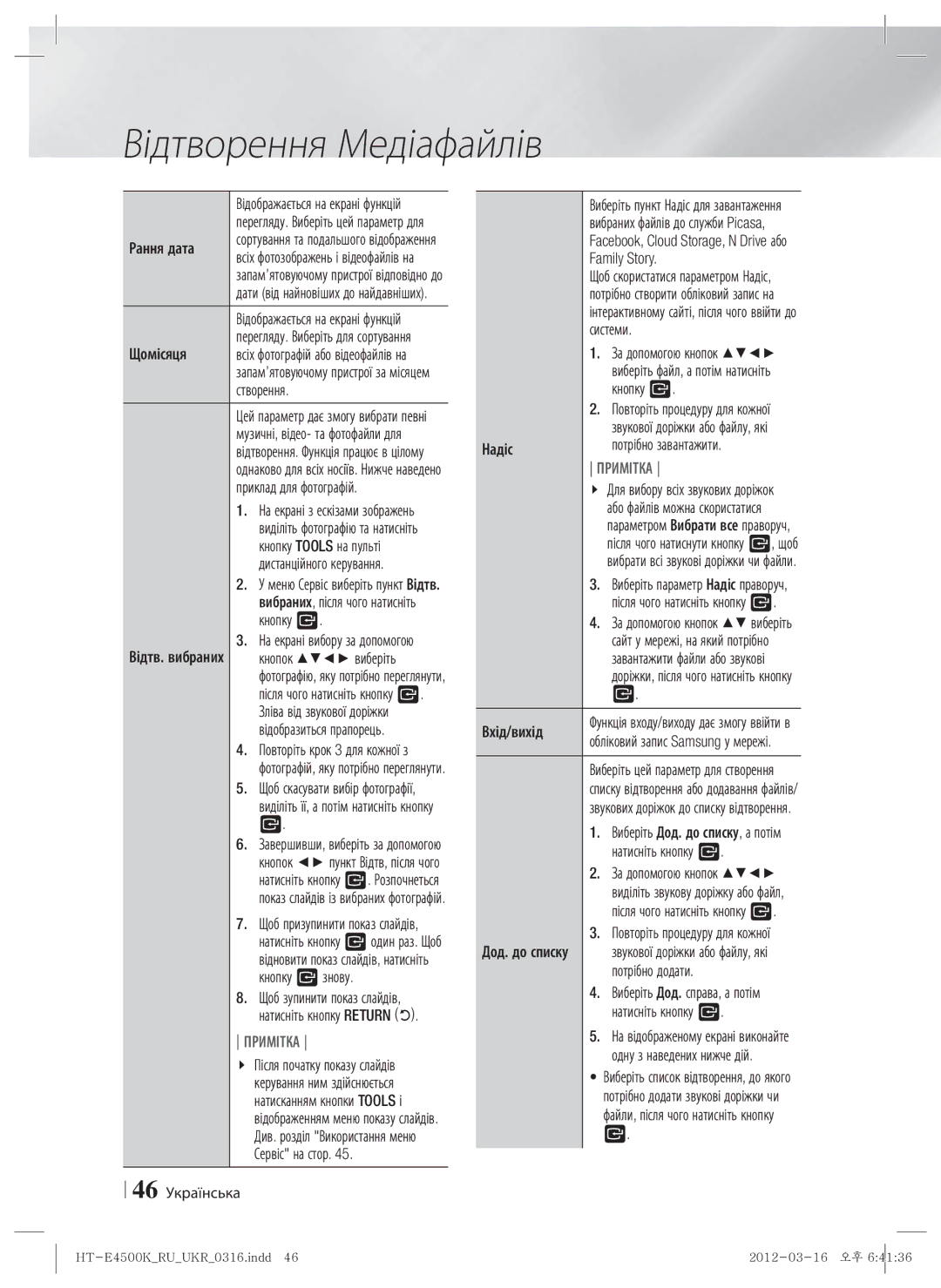 Samsung HT-E4550K/RU Рання дата, Щомісяця, Створення, Приклад для фотографій, Відтв. вибраних кнопок виберіть, Системи 
