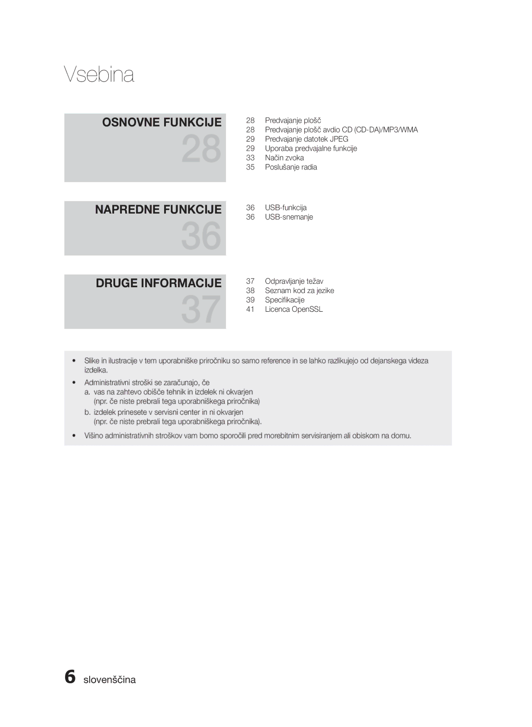 Samsung HT-E455/EN, HT-E453/EN manual Osnovne Funkcije Napredne Funkcije 