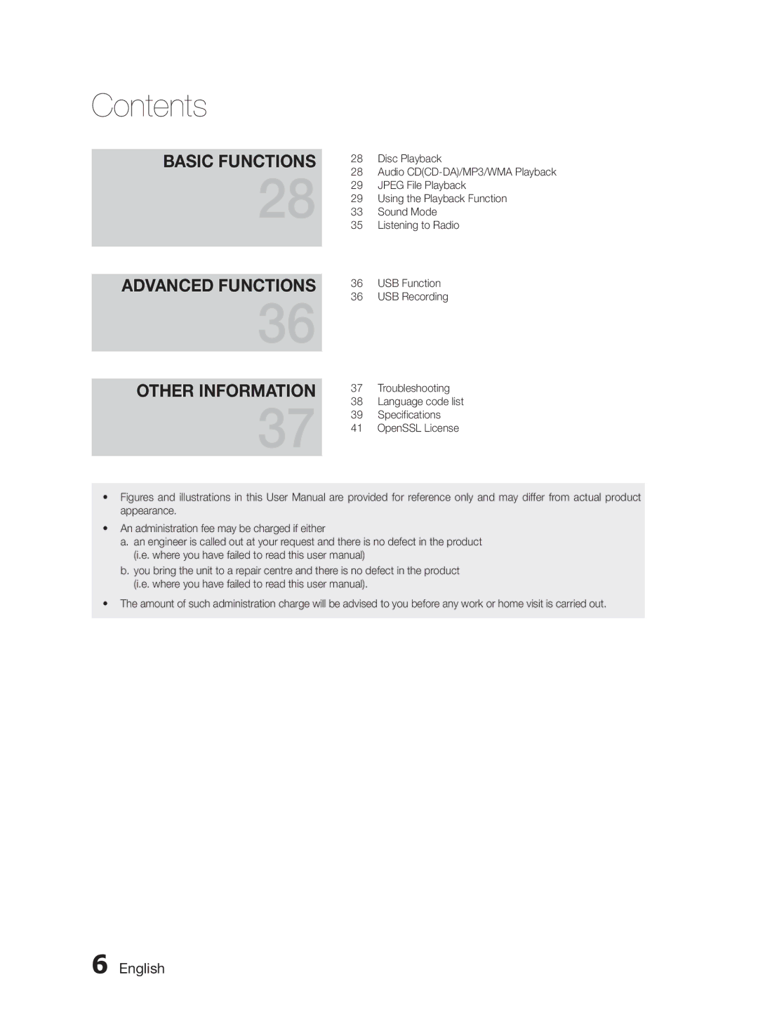 Samsung HT-E455/TK, HT-E455/EN, HT-E453/EN manual Basic Functions Advanced Functions 