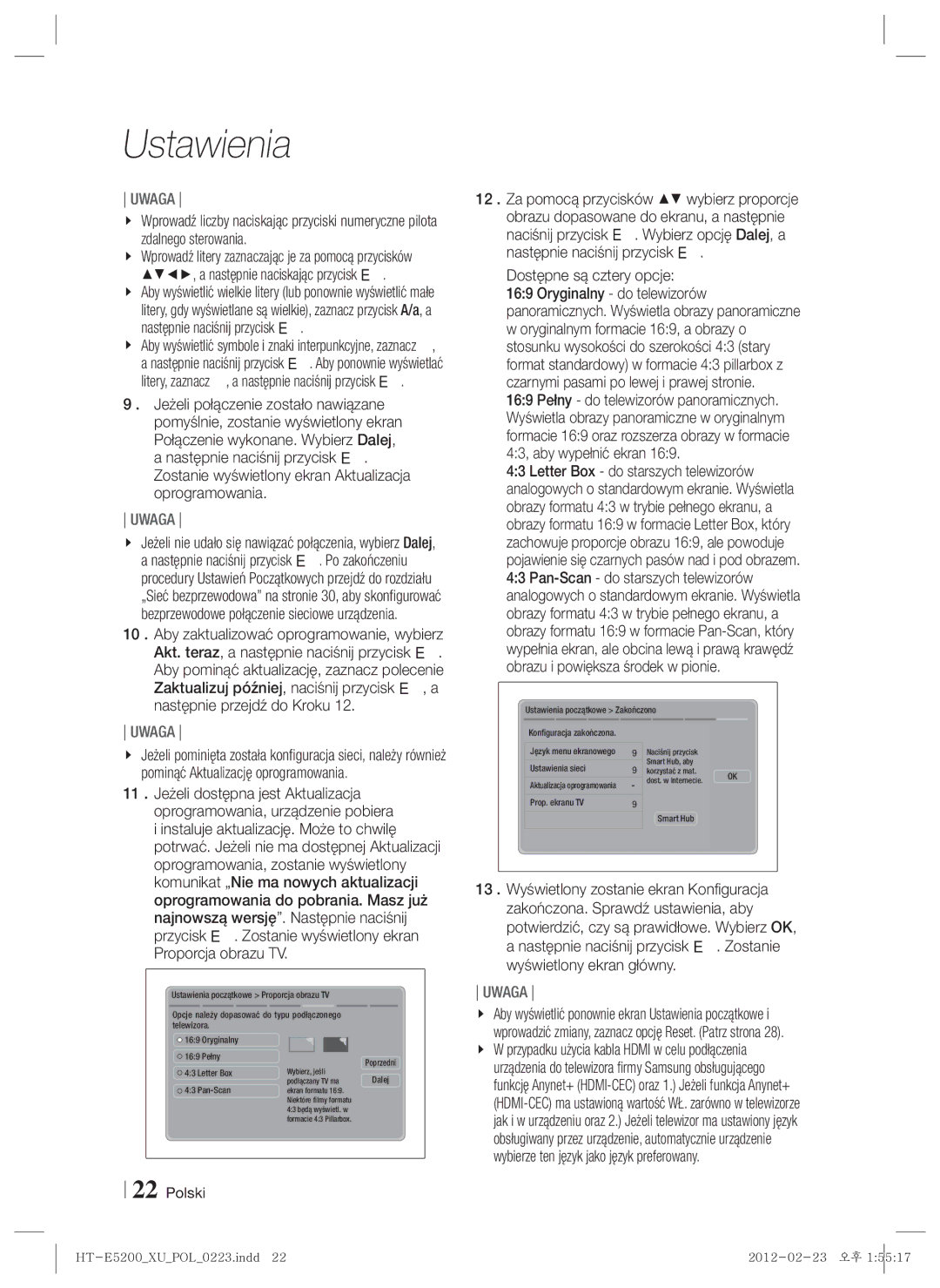 Samsung HT-E5200/EN manual Pełny 