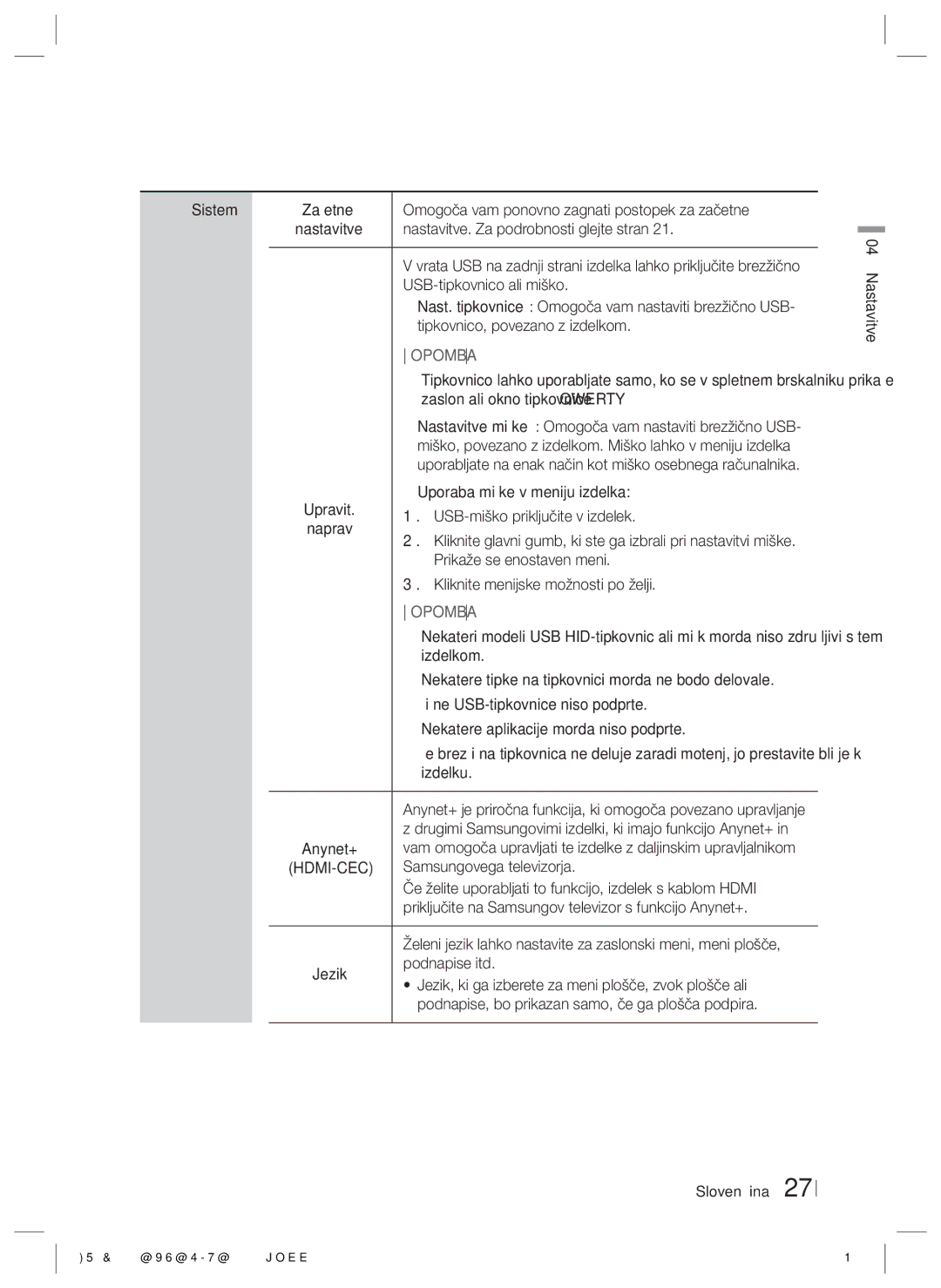 Samsung HT-E5200/EN manual Sistem 