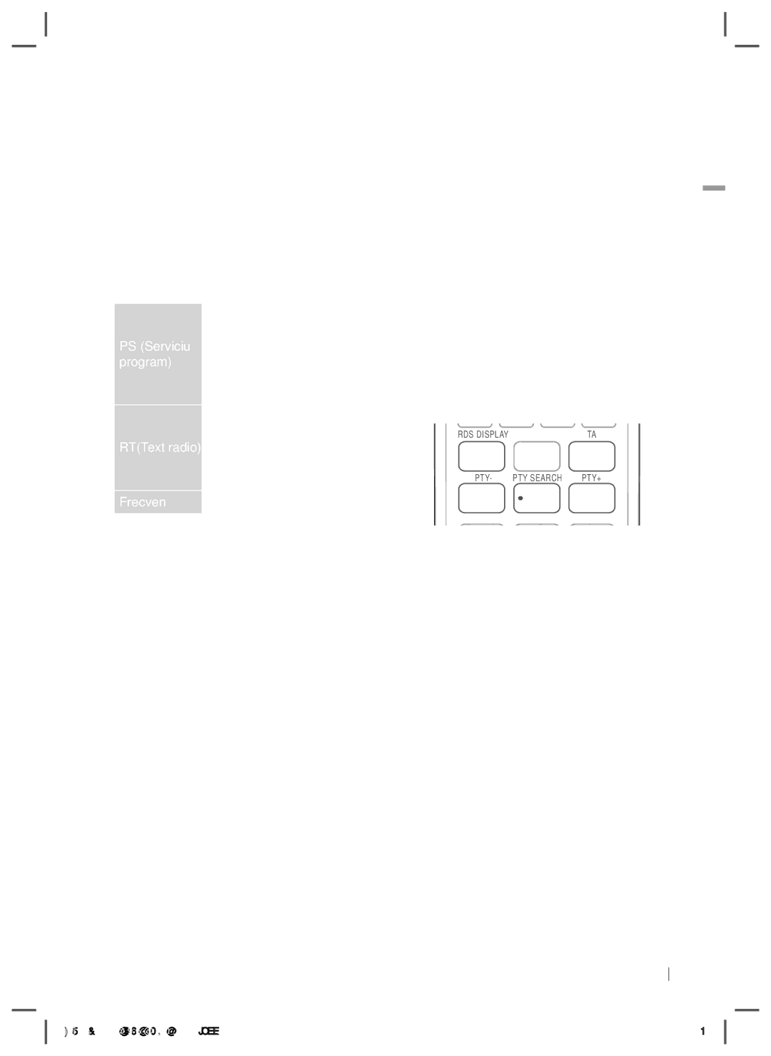 Samsung HT-E5200/EN manual Pentru a afişa semnalele RDS, Despre caracterele de pe afişaj 