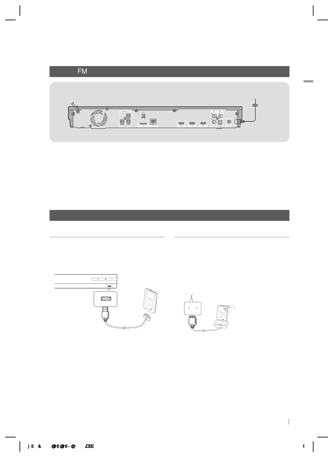 Samsung HT-E5200/EN Свързване на FM антената, Свързване към iPod/iPhone, Използване на USB кабел, Използване на куплунг 