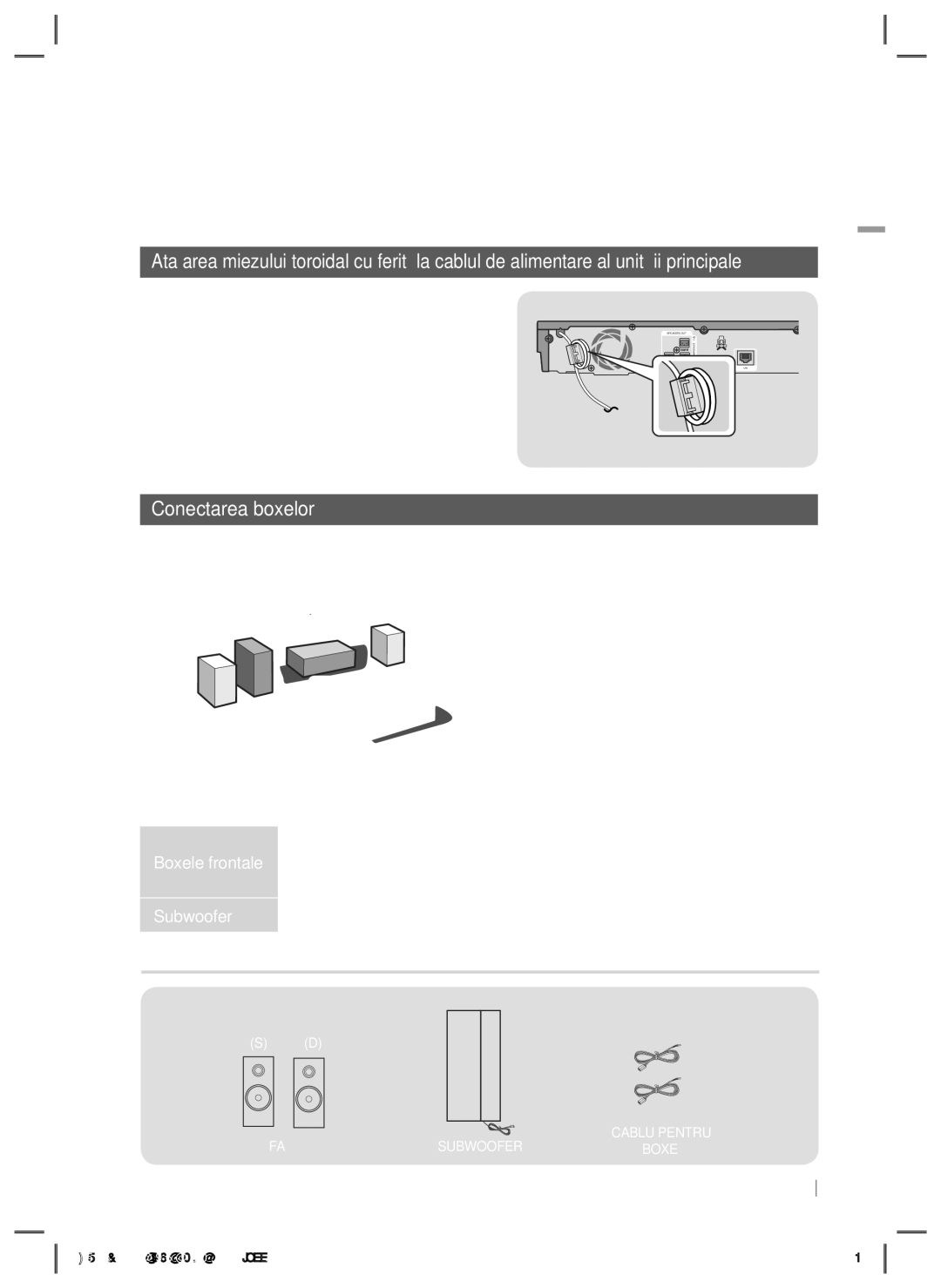 Samsung HT-E5200/EN manual Conexiuni, Conectarea boxelor, Componentele boxelor, Poziţia produsului 